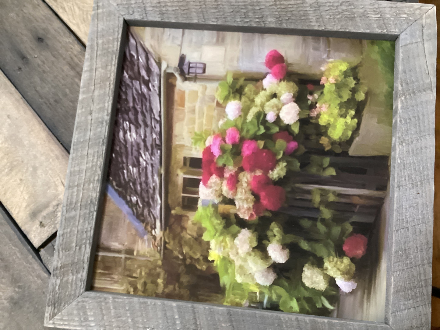 Cottage with hydrangeas large natural