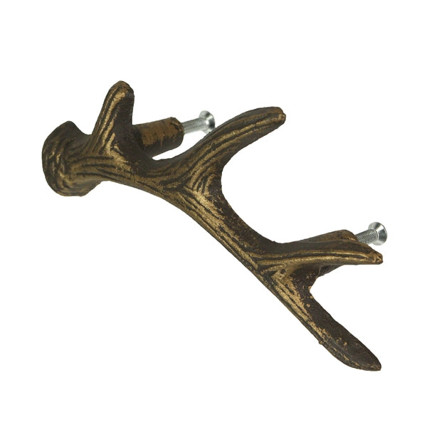 Cast Iron Antler Drawer Pull - Bronze
