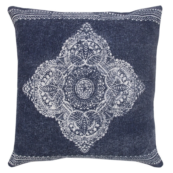 Boho Bordered Medallion Throw Pillow