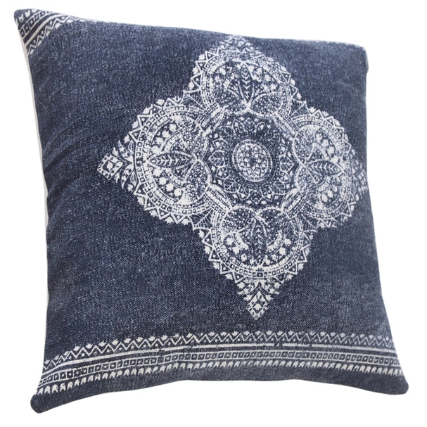 Boho Bordered Medallion Throw Pillow