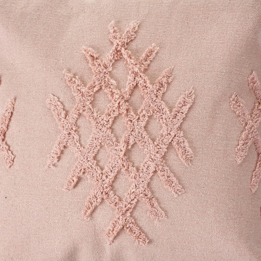 Blush Pink Embroidered Throw Pillow