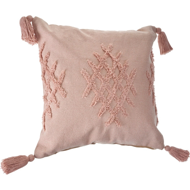 Blush Pink Embroidered Throw Pillow