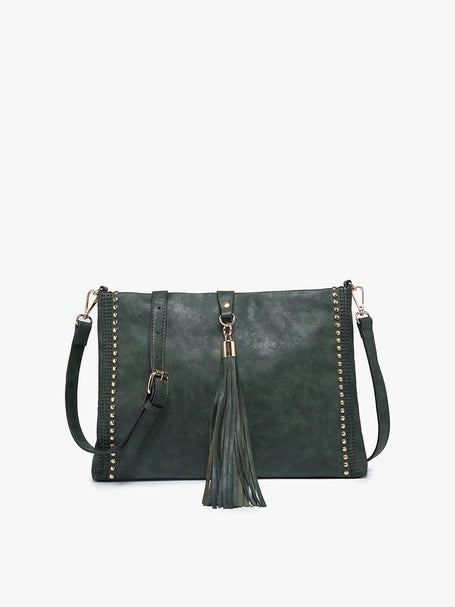 Marie Crossbody w/ Grommet Details-Slate