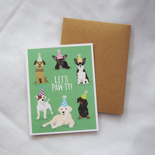 Let's Paw-ty Dogs Birthday Card