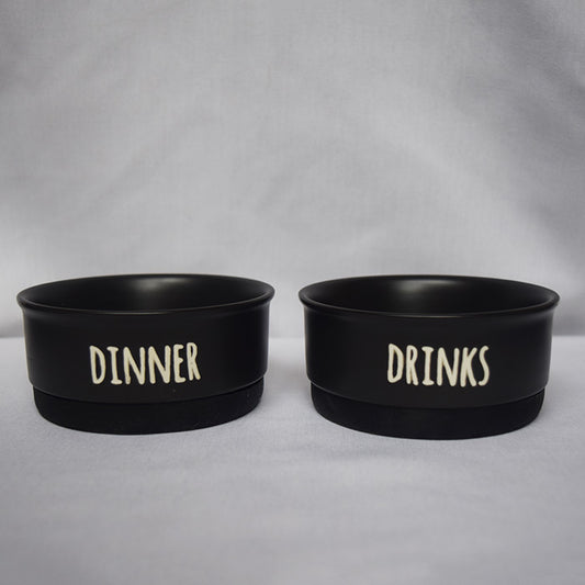 Dinner and Drinks Pet Bowl Set