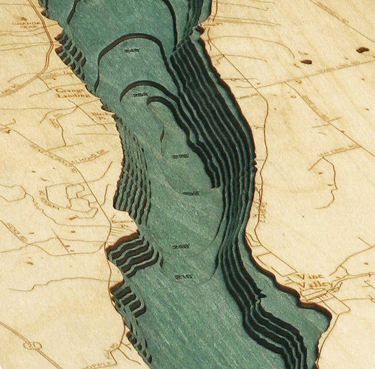 Canandaigua Lake 3D Nautical Wood Chart