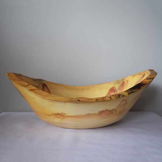 Hand-Carved Box Elder Wooden Bowl