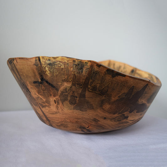 Hand-Carved Large Maple Wooden Bowl