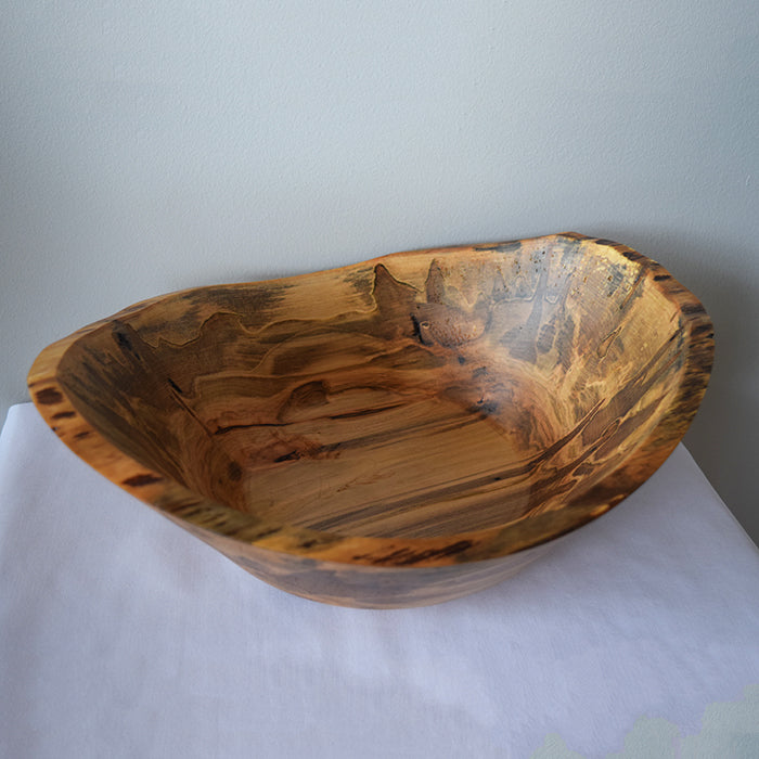 Hand-Carved Large Maple Wooden Bowl