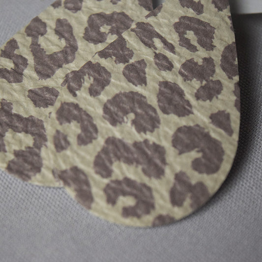 Leopard Nude Leather Earrings