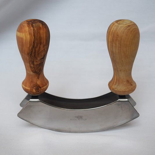 Double Blade Olive Wood Chopping Knife