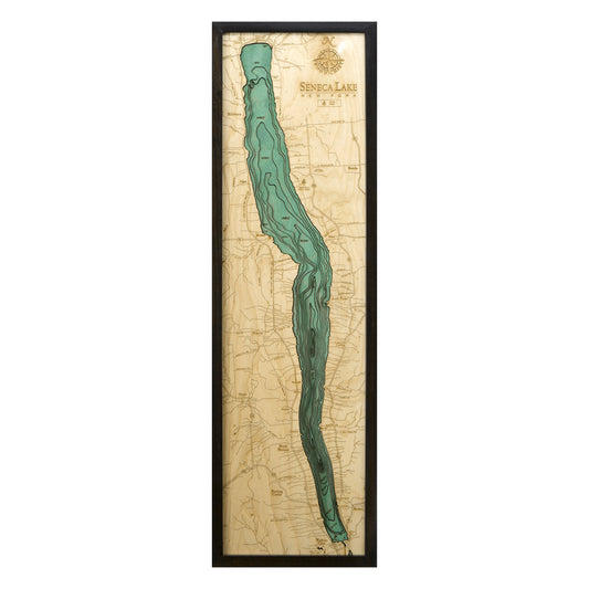 Seneca Lake 3D Nautical Wood Chart